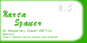 marta szauer business card